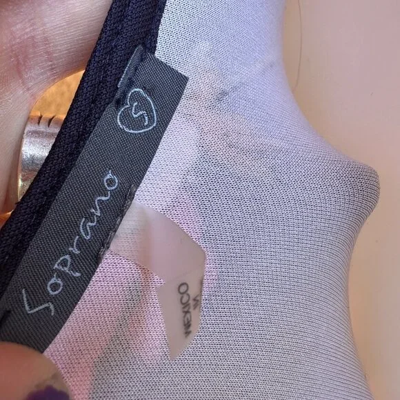 Soprano Floral Navy Sleeveless Fit & Flare Dress With Pink & Green Print Size S - Picture 3 of 8